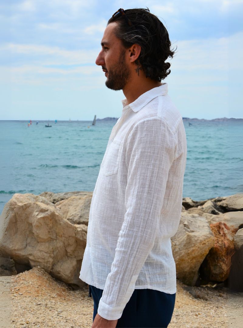 Chemise en lin blanc