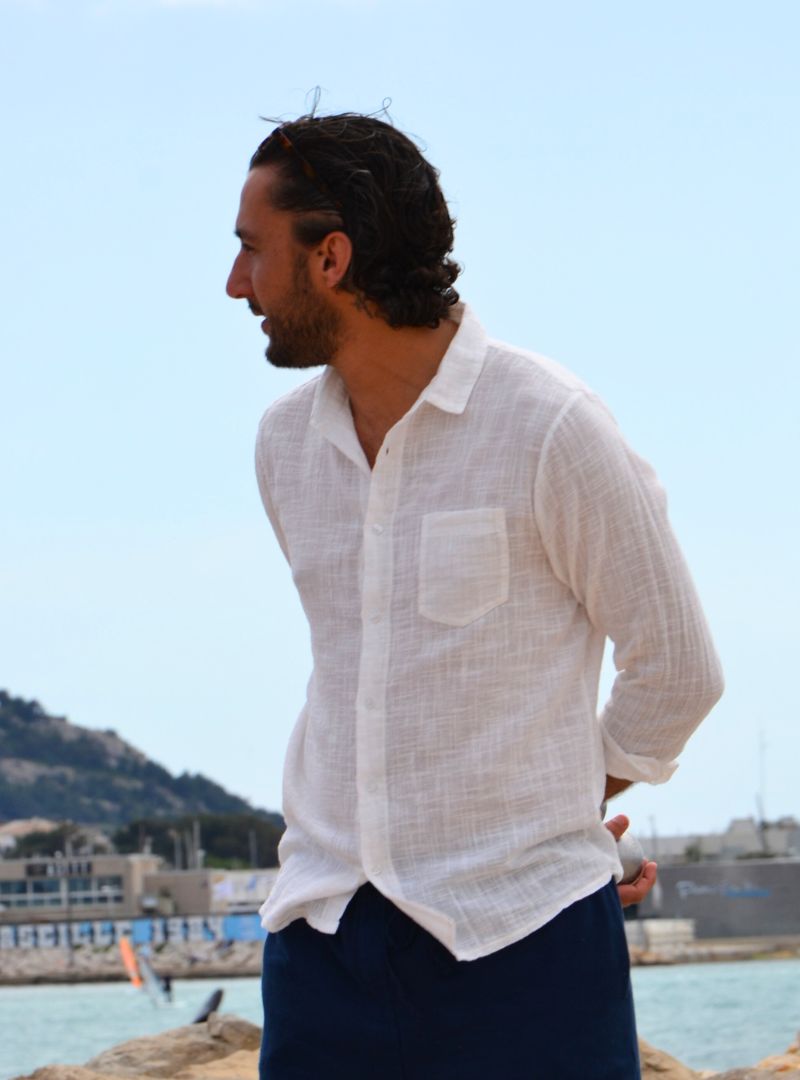 Chemise en lin blanc