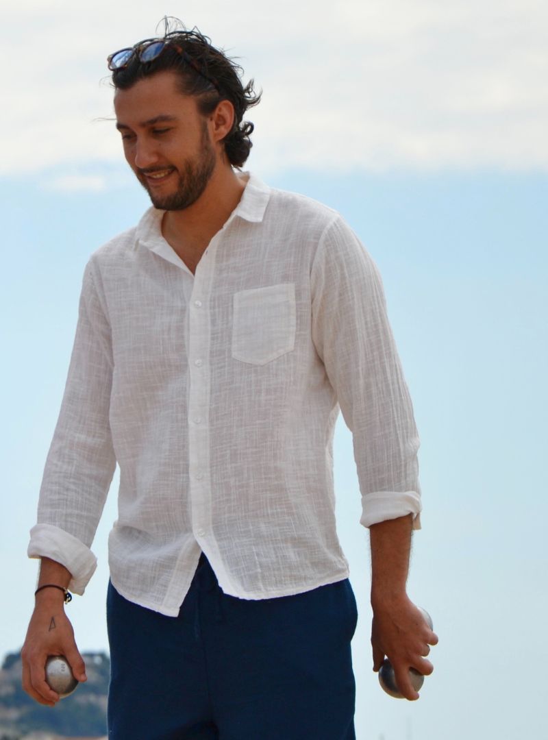 Chemise en lin blanc