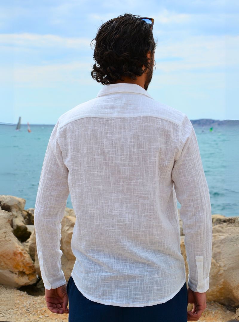 Chemise en lin blanc