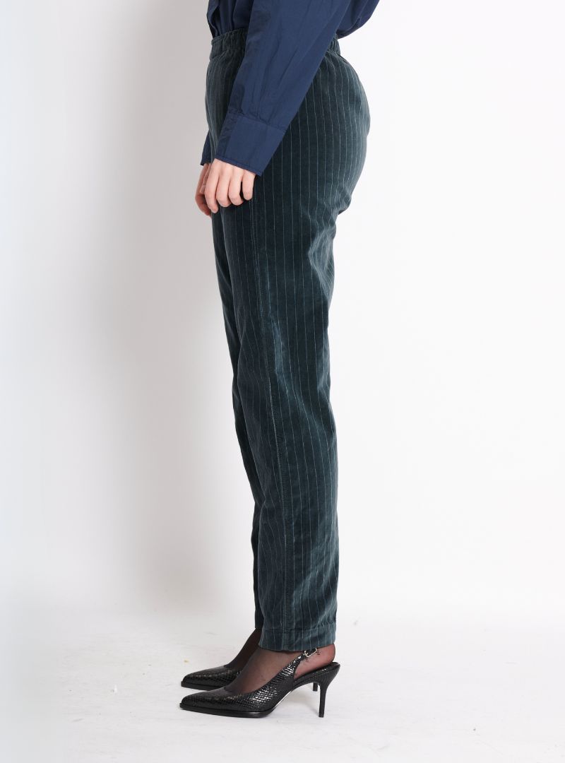 Pantalon Bag Velours Rayé