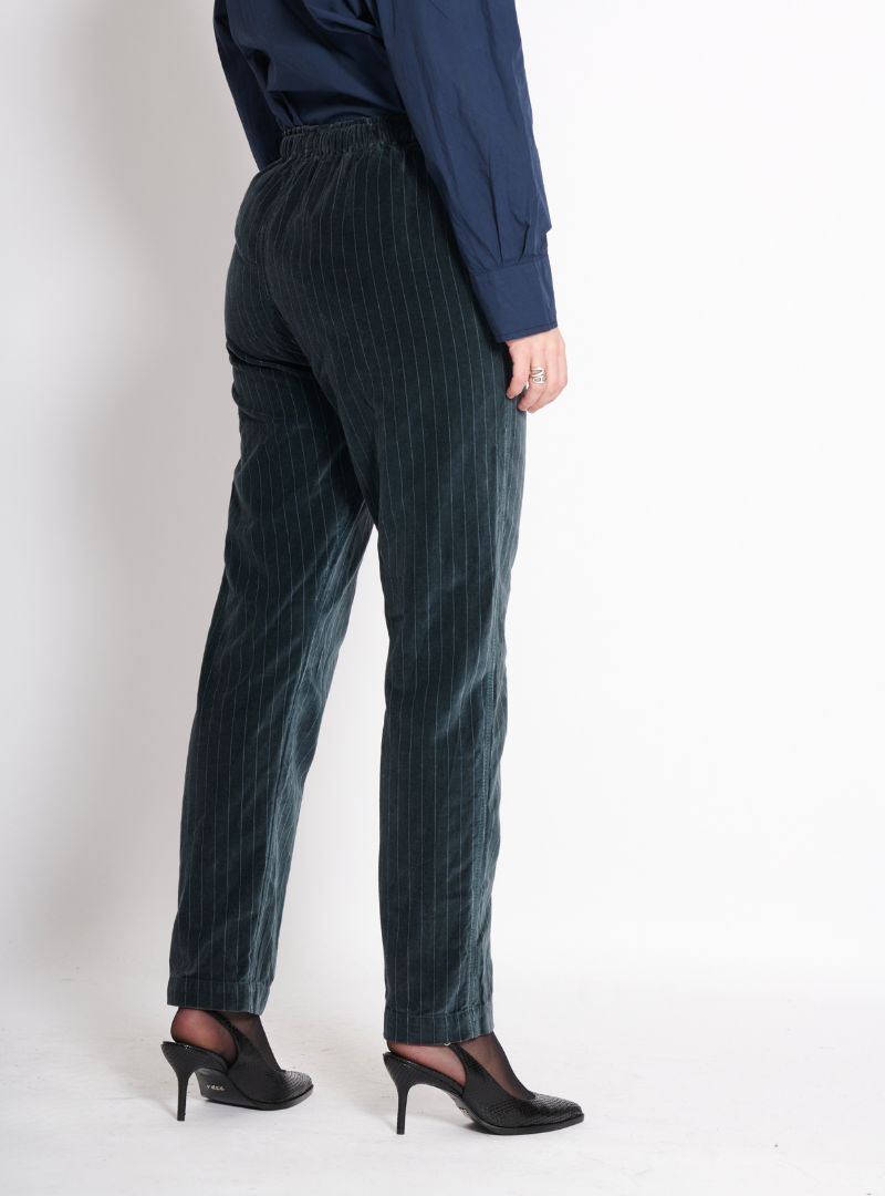 Pantalon Bag Velours Rayé
