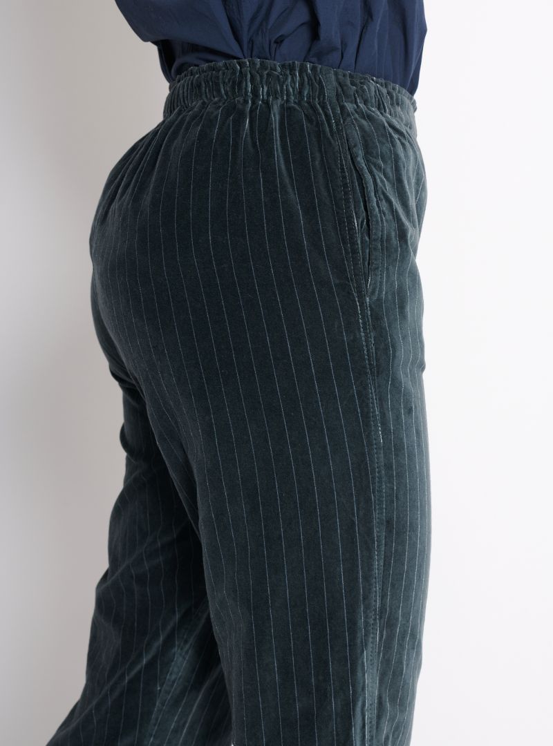 Pantalon Bag Velours Rayé